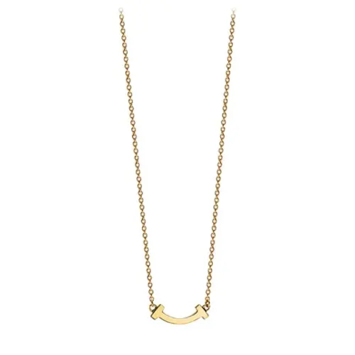 TIFFANY & CO. Pre Owned 2010s 18K Yellow Gold T Smile Necklace