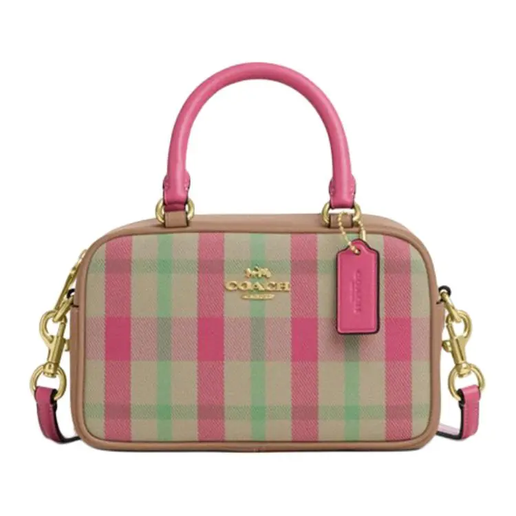 COACH SATCHEL Cow Leather Boston Bag Handbags Small Women's Multicolor