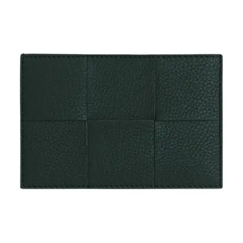Bottega Veneta CASSETTE Cow Leather Card Holder Men's Ink Aqua Green & Glacier Blue Trim