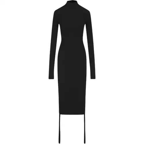 Balenciaga Stand Up Collar Midi Dress