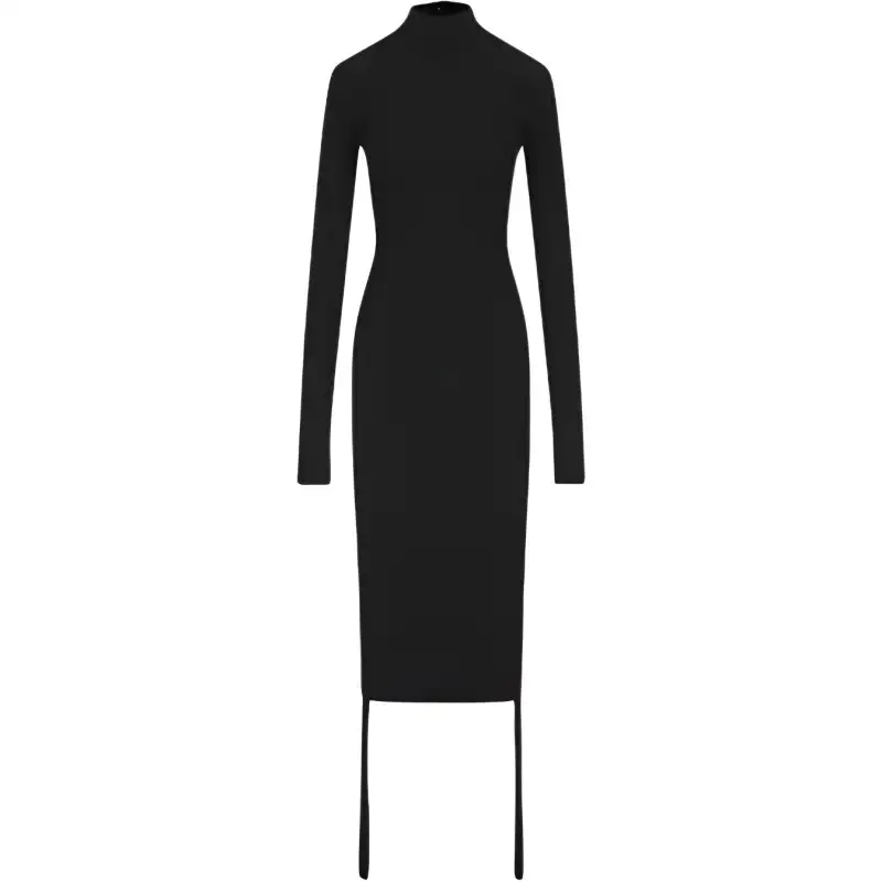 Balenciaga Stand Up Collar Midi Dress
