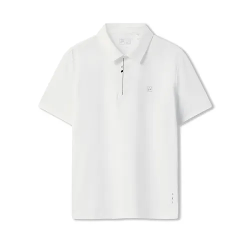 FILA WHITE Polo Shirts Men's Standard White WT Polo Collar Moderate Straight Fit