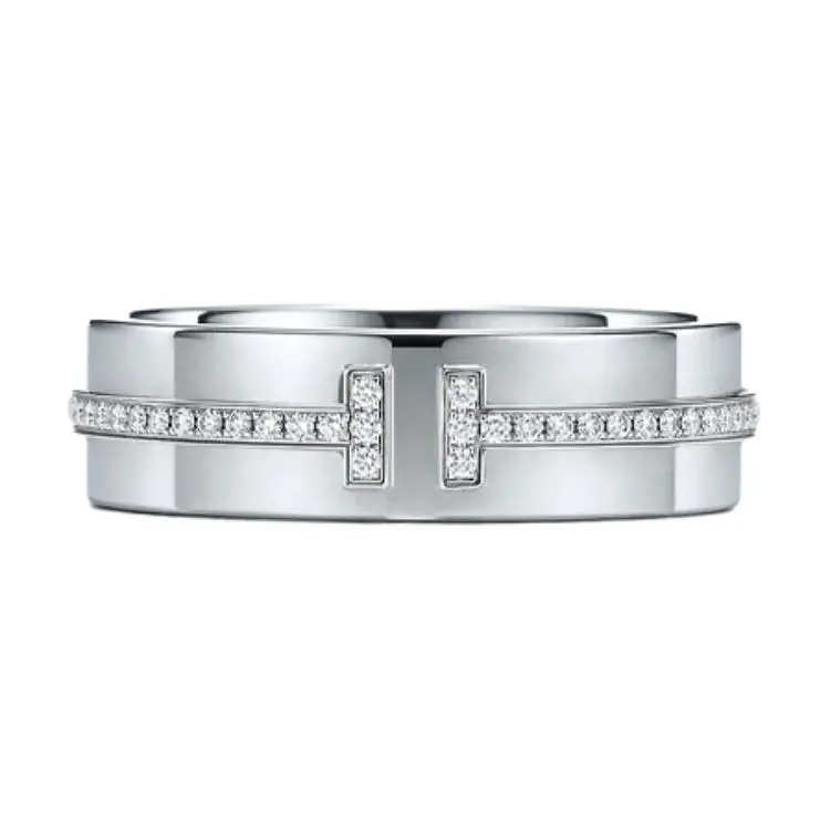 TIFFANY & CO. Pre Owned 2010s 18K White Gold T Two Diamond Ring