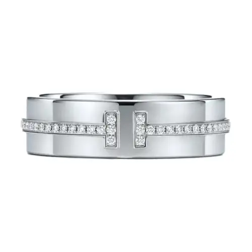 TIFFANY & CO. Pre Owned 2010s 18K White Gold T Two Diamond Ring