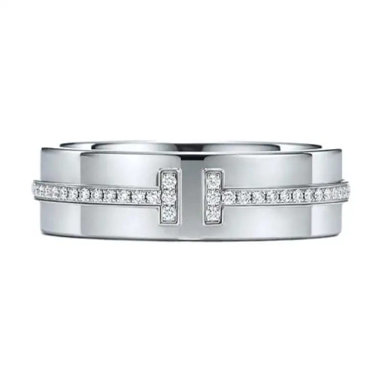 TIFFANY & CO. Pre Owned 2010s 18K White Gold T Two Diamond Ring