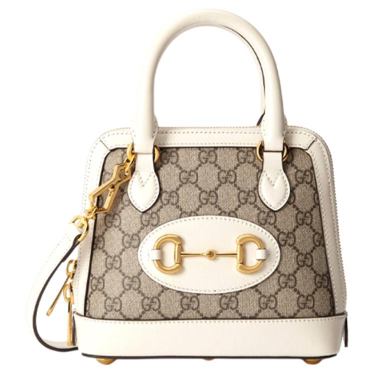 Женская сумка Gucci GUCCI 1955Logo / (бежево-белая)