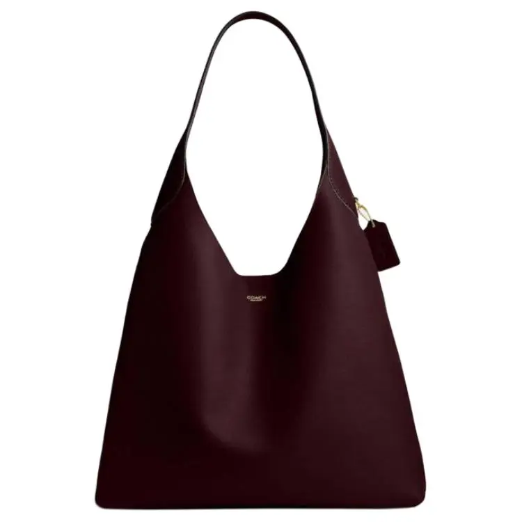 COACH Brooklyn Leather Hobo Bag Shoulder Bags Large Women's Burgundy