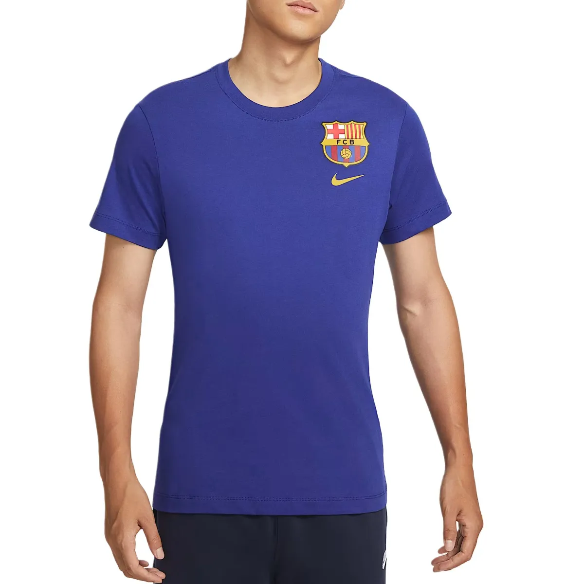 Nike T-Shirts Men's Dark Royal Blue Crew Neck Moderate