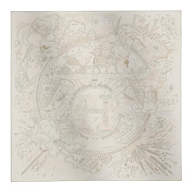 Женский платок Hermes Silk Scarf (белый)