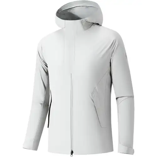 ANTA Jackets Men's Pale Gray Hooded Moderate Other