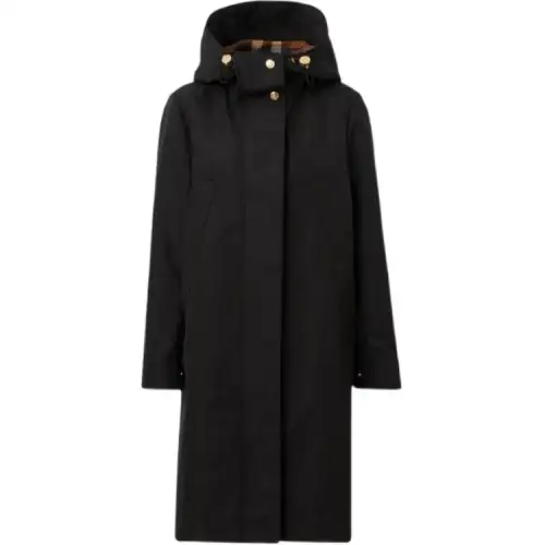 Burberry Coats Women's Black Hooded Moderate