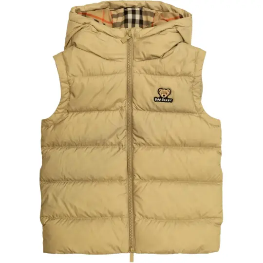 Burberry Kids Down Vests Hooded Non Detachable Moderate Down Vest