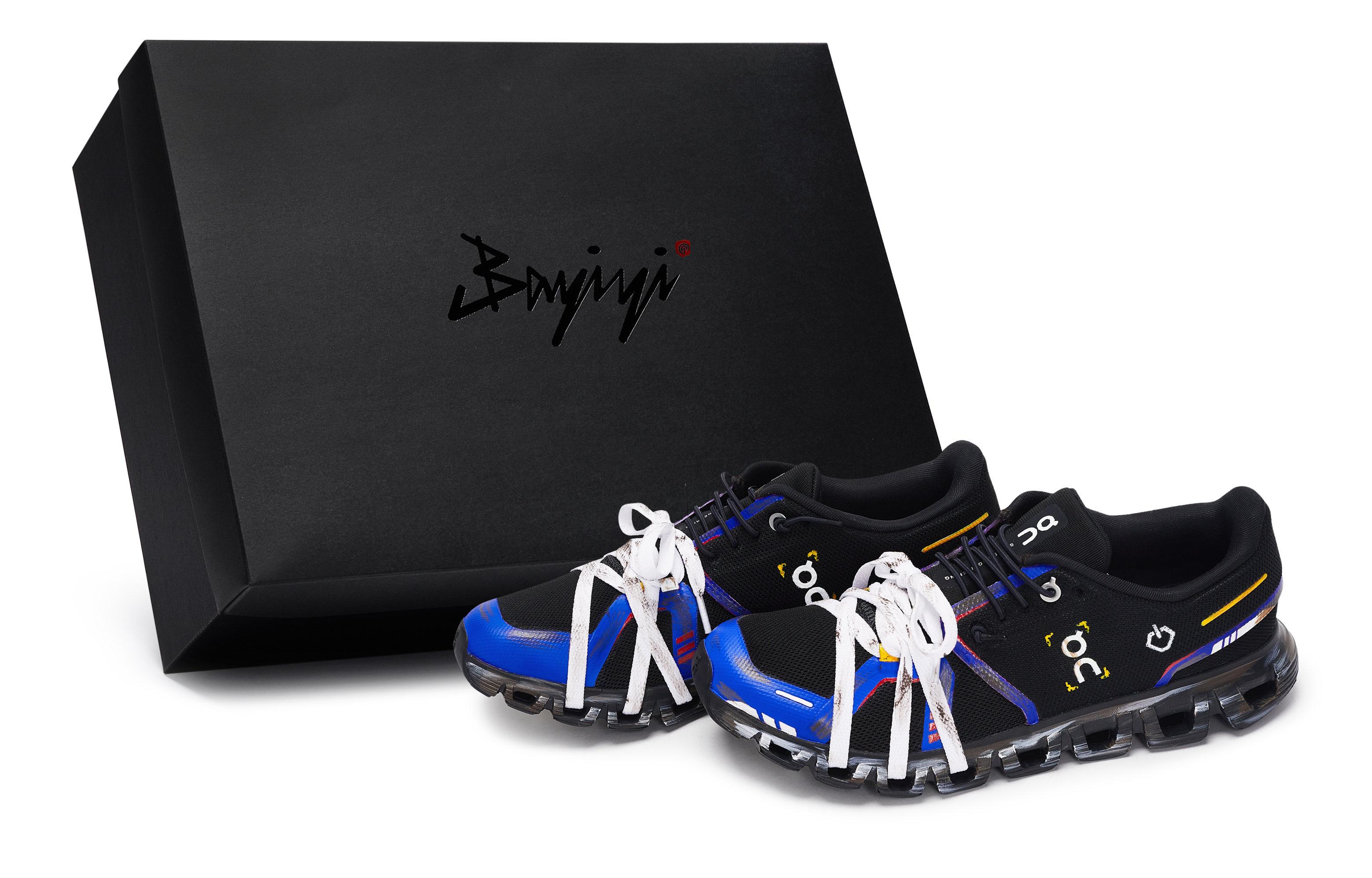 On Cloud 6 Abrasion Resistant Abrasion Resistant Low top Running Shoes Men’s Black Blue Yellow