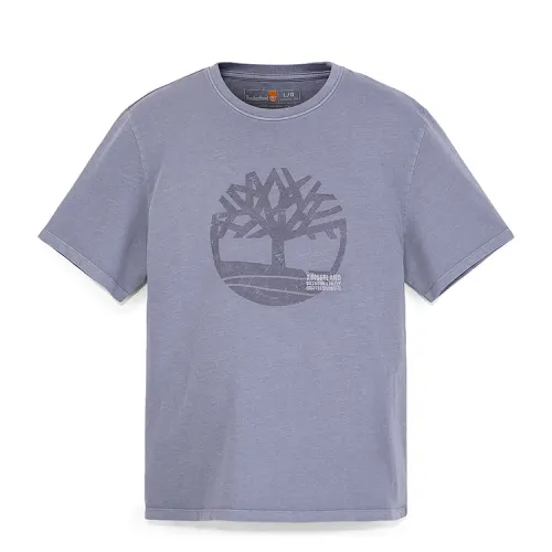 Timberland T Shirts Men's Light Lavender Crew Neck Moderate
