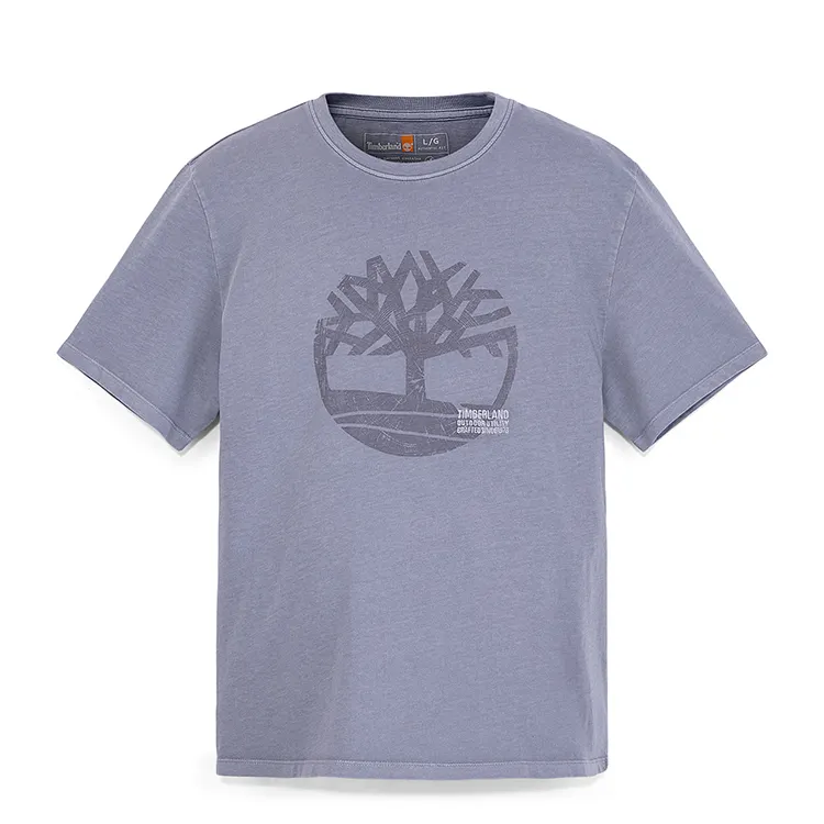 Timberland T Shirts Men's Light Lavender Crew Neck Moderate