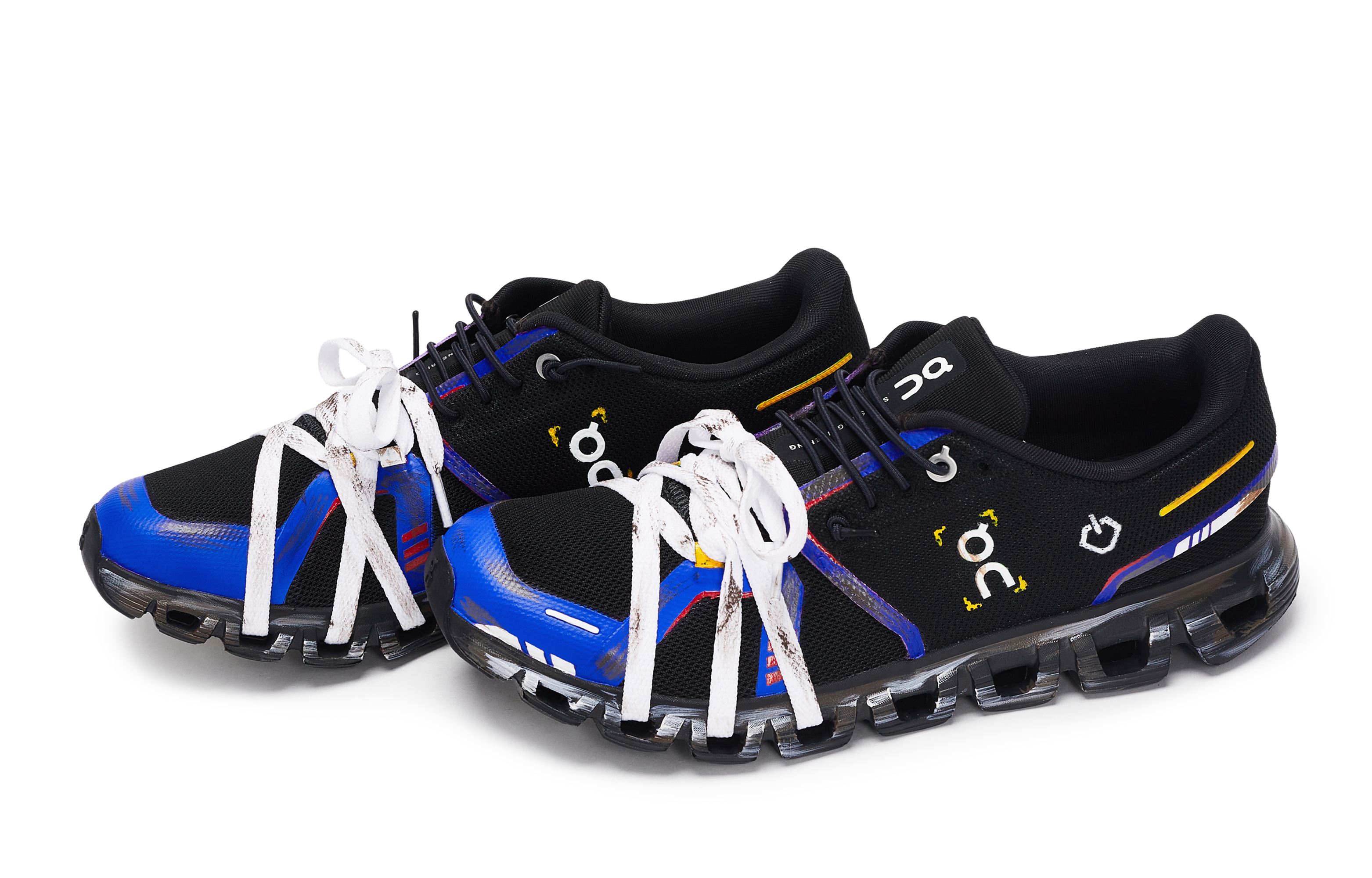 On Cloud 6 Abrasion Resistant Abrasion Resistant Low top Running Shoes Men’s Black Blue Yellow