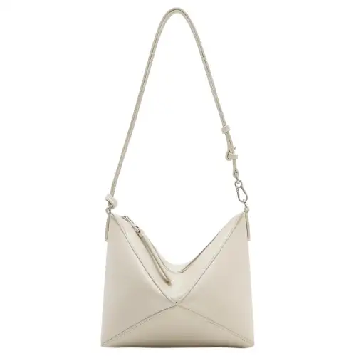 LOEWE Cow Leather Crossbody Handheld Shoulder Bag Women's White