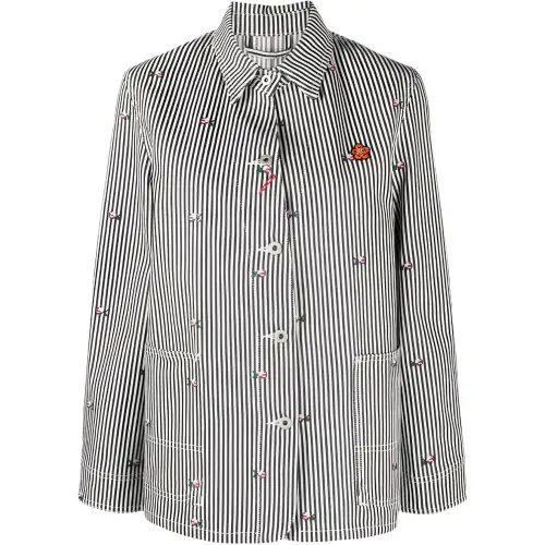 KENZO Rinsed Striped Workwear Jacket