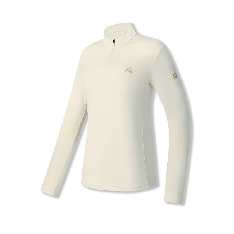 FILA Explorer T Shirts Women's Streptopelia White WT Stand Collar Moderate Nipped In Waist