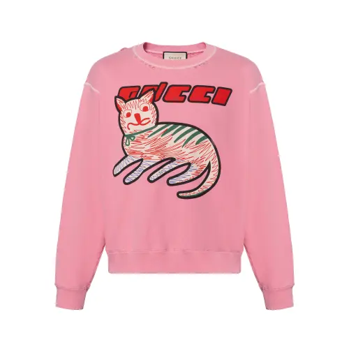 【Previous Season】cat-print organic-cotton sweatshirt