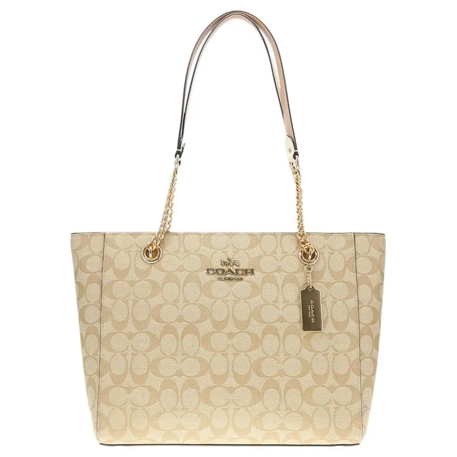COACH Cammie Artificial Leather Tote Bag, Shopping Bag, Shoulder Bag, Handbag Women's Khaki