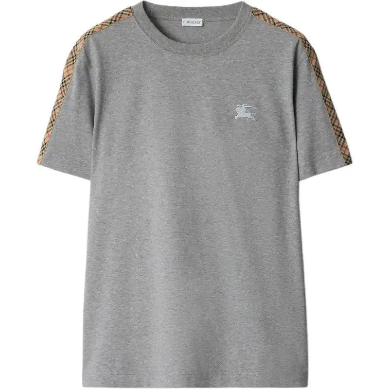 Burberry T Shirts Men's Light Gray Crew Neck Moderate