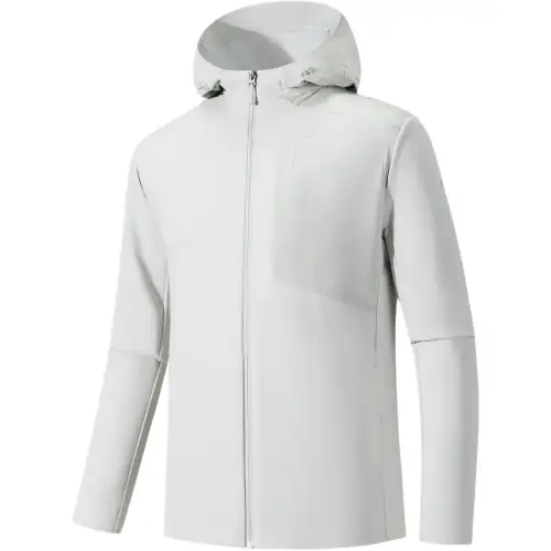 ANTA Jackets Men's Pale Gray Hooded Moderate Other
