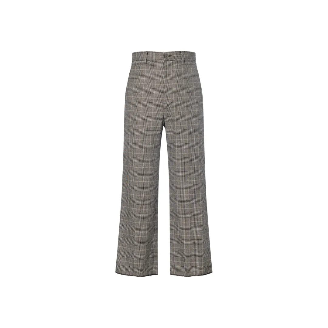GUCCI Wide Leg Plaid Trousers
