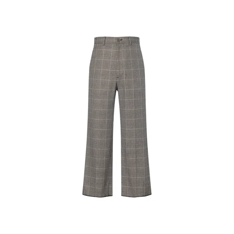 GUCCI Wide Leg Plaid Trousers