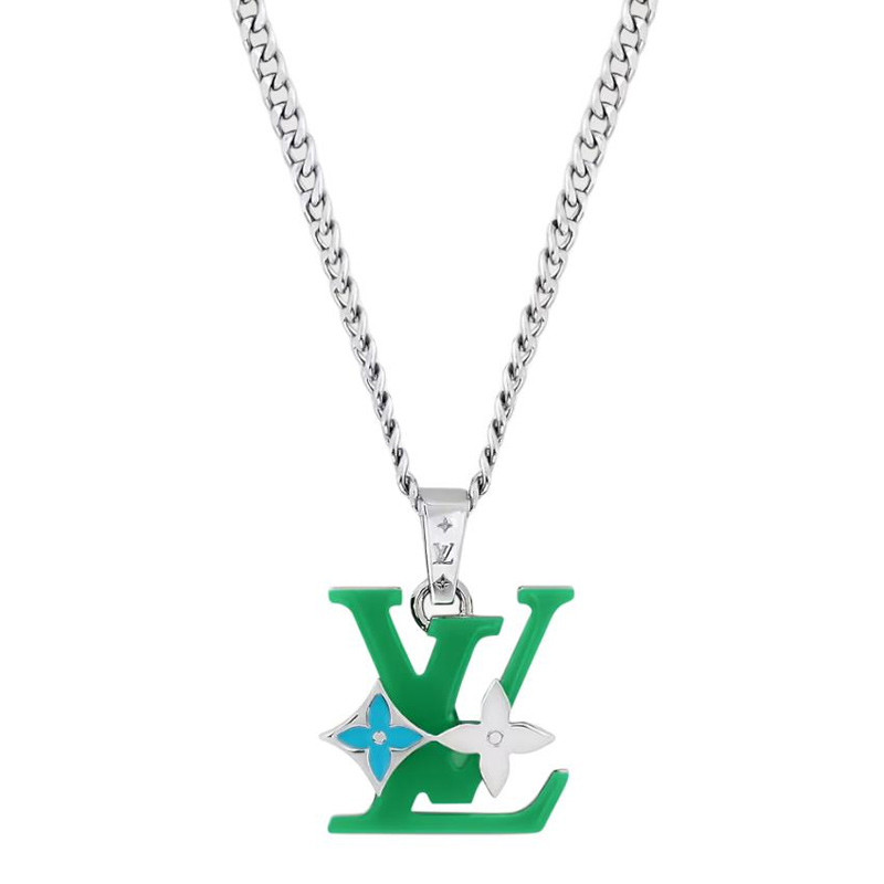 Мужская цепочка Louis Vuitton Monogram Row (серебристая)