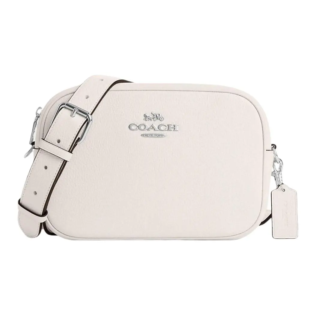 COACH Jamie Pebbled Leather Camera Bag, Shoulder Bag, Crossbody Bag Medium Women's White