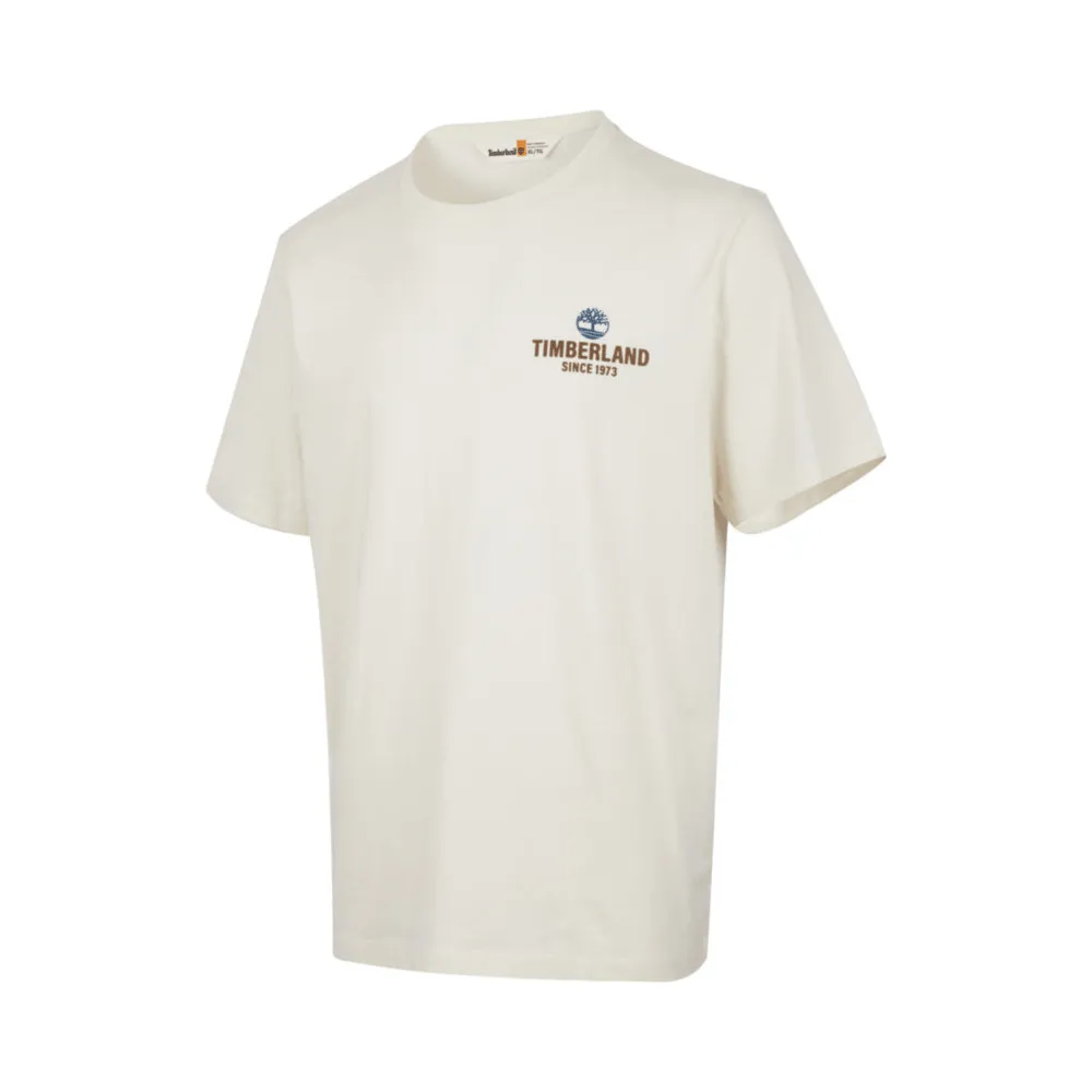 Timberland T-Shirts Men's Beige Crew Neck Moderate Straight Fit