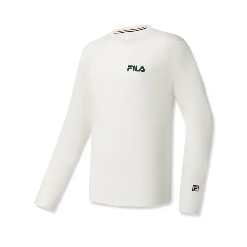 FILA Tennis T Shirts Men's Heron White WT Crew Neck Moderate Straight Fit