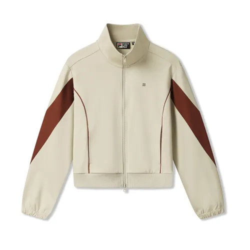 FILA WHITE Jackets Women's Tide Foam Gray GY Stand Collar Moderate Other
