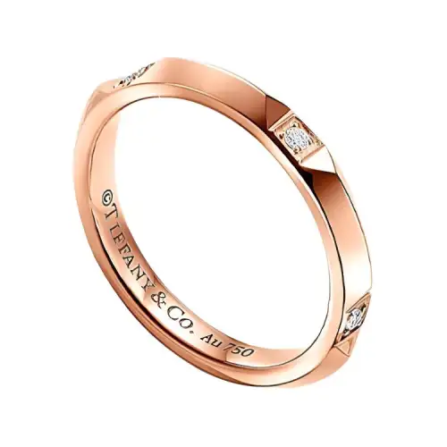 TIFFANY & CO. 18K Rose Gold, Diamond Rings Unisex Rose Gold