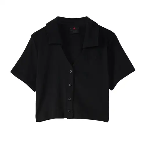 Jordan T Shirts Women's Black V Neck Moderate Straight Fit