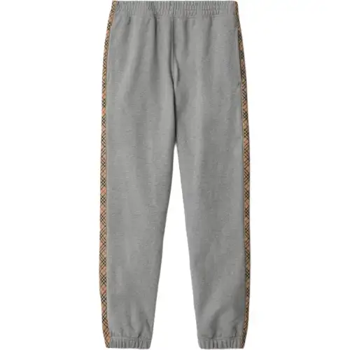 Burberry Check trimmed Cotton Track Pants