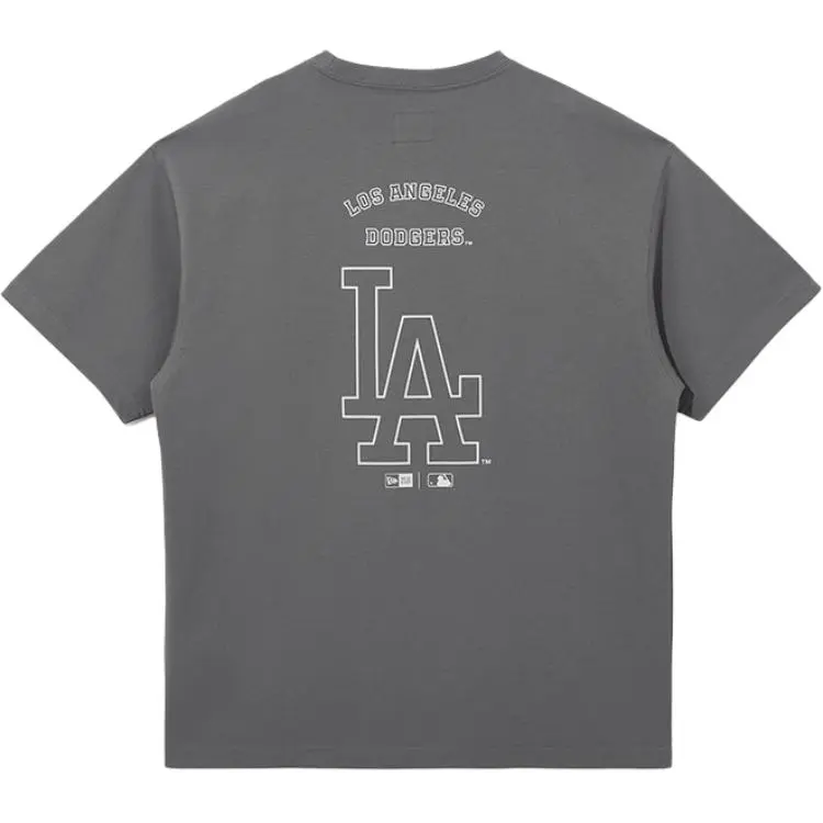 New Era T-Shirts Unisex Gray Crew Neck Moderate