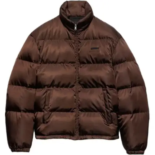 Prada High Neck Zip-Up Quilted Jacket