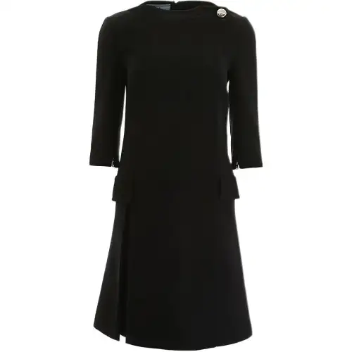 PRADA Short Sleeved Dress Women's Black