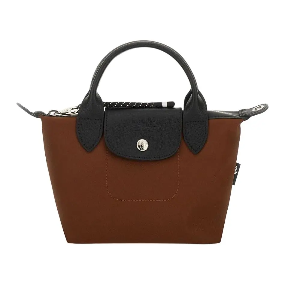 LONGCHAMP Recycled Canvas Dumpling Bag, Shoulder Bag, Crossbody Bag, Handbag Mini Women's Chocolate