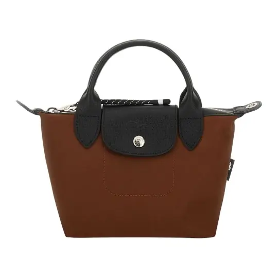 LONGCHAMP Recycled Canvas Dumpling Bag, Shoulder Bag, Crossbody Bag, Handbag Mini Women's Chocolate