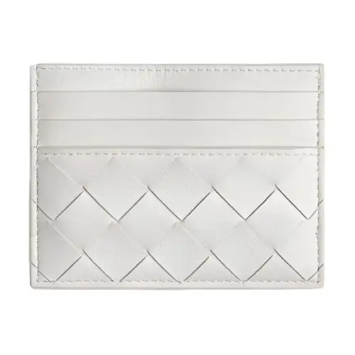 Bottega Veneta Cow Leather Card Holder Unisex White