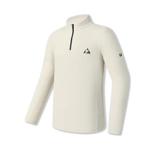 FILA Explorer T Shirts Men's Streptopelia White WT Stand Collar Moderate Straight Fit