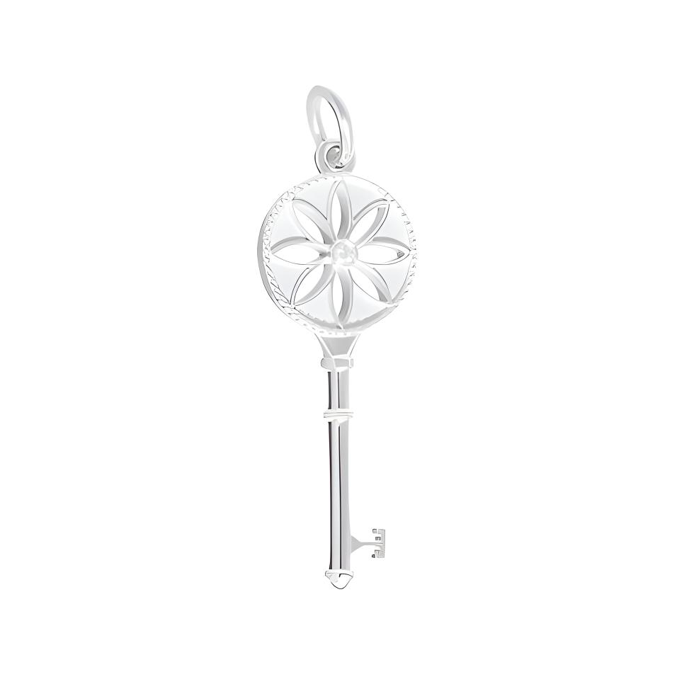 TIFFANY & CO. TIFFANY & CO. Diamond Daisy Key Pendant Large 925 Silver Necklace/Pendant Women's