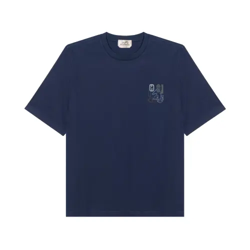 HERMES SS25 T Shirt Men's Sea Blue