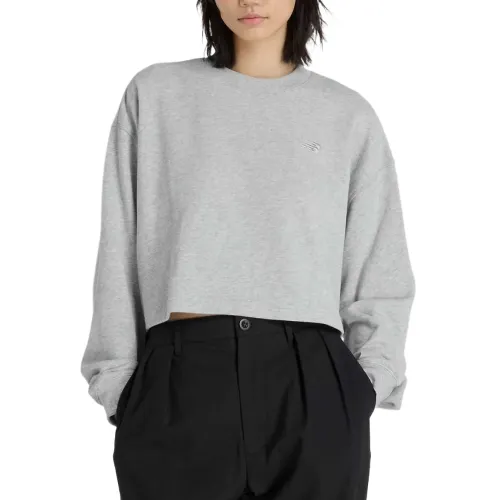 New Balance Sweatshirts Women's Gray Hooded Moderate Regular