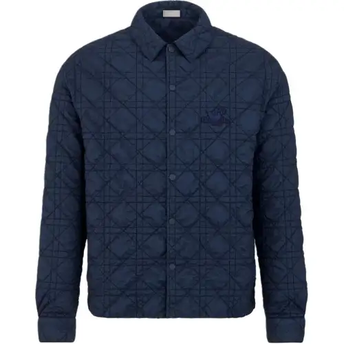 DIOR Jackets Men's Dark Blue Lapel Moderate Other