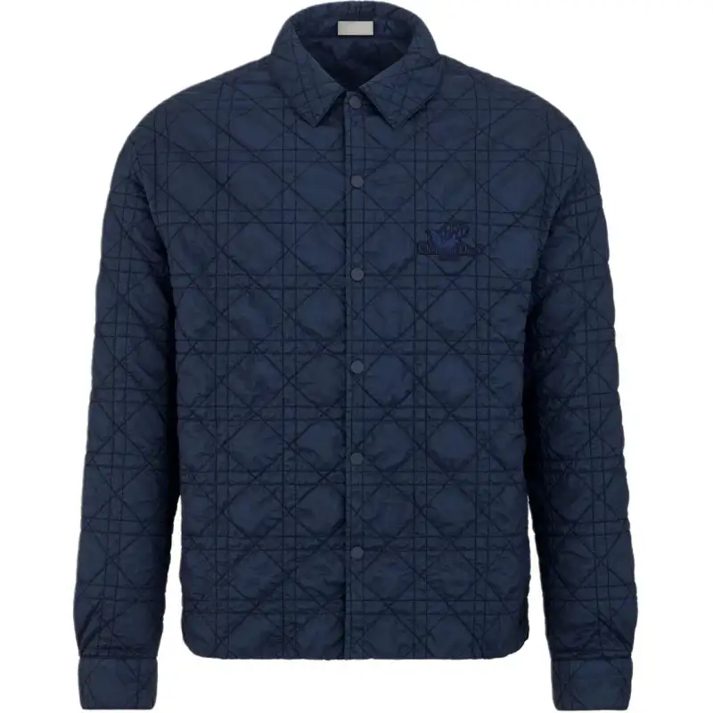 DIOR Jackets Men's Dark Blue Lapel Moderate Other