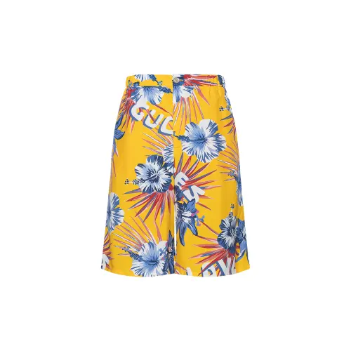GUCCI Wild Flower Cropped Shorts Yellow